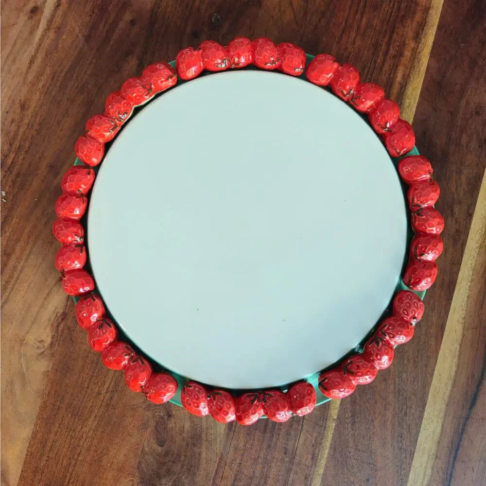 Vintage Shafford Japan Strawberry Cake Plate | Mid-Century Ceramic Serving Tray